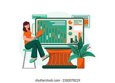 Big Data Analysis Illustration Konzept auf weißem Hintergrund