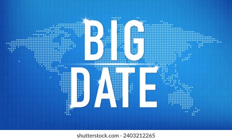 BIG DATA analysis of Information. Science and technology background. Web display screen art design. Tech Business Backdrop. Big Data Technology Particles. Vector illustration