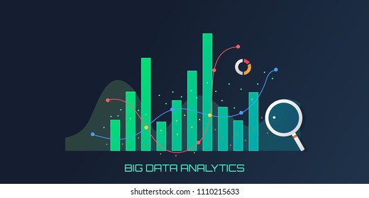 Big Data - Analysis of Information - Data structure visualization - vector illustration banner