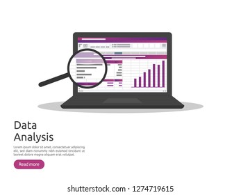 big data analysis on screen. SEO analytic, spreadsheet business audit with graphs charts. Return on investment ROI, audit, project, marketing, research concept. accounting report business to success