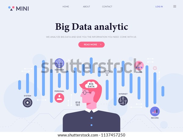 Big Data Analytic Web Template Flat Stock Vector (Royalty Free ...