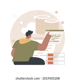 Big data analytics abstract concept vector illustration. Big data mining, automated analytics system, information analysis, pattern recognition, info systematization abstract metaphor.