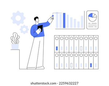 Big data analytics abstract concept vector illustration. Big data mining, automated analytics system, information analysis, pattern recognition, info systematization abstract metaphor.