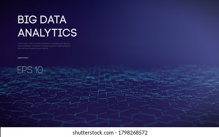 Big data analytics background. Artificial intelligence data symbols. Data processing developer background. EPS 10.