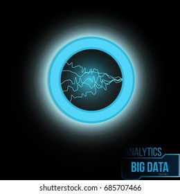 Big data analytics background. Information streams. vector illustration.
