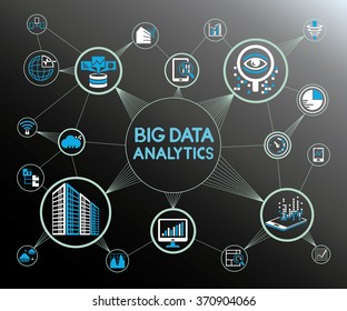 Big Data Analytics Concept Background, Big Data Icons