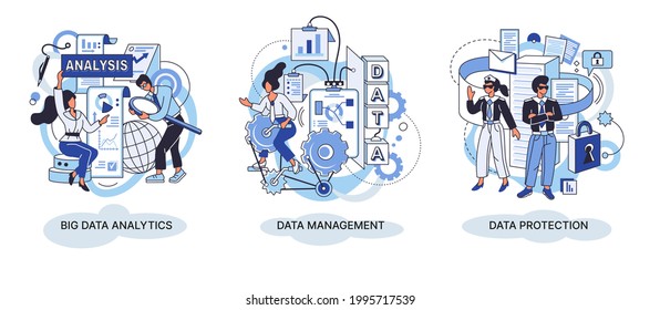 Big data analytics concept. Modern data management computer technology. Protection of data. Analyzing digital information database from internet remote storage Abstract metaphor of information storage