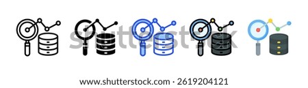 Big Data Analytics Icon Collection With Multiple Styles