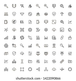 Big data analytics icon set. Collection of high quality black outline logo for web site design and mobile apps. Vector illustration on a white background