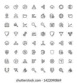 Big data analytics icon set. Collection of high quality black outline logo for web site design and mobile apps. Vector illustration on a white background