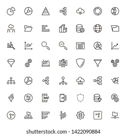 Big data analytics icon set. Collection of high quality black outline logo for web site design and mobile apps. Vector illustration on a white background