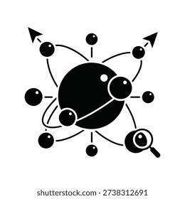 Big data analytics icon silhouette vector illustration isolated