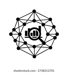 Big data analytics icon silhouette vector illustration isolated