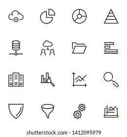 Big data analytics line icon set. Collection of high quality black outline logo for web site design and mobile apps. Vector illustration on a white background