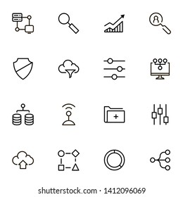 Big data analytics line icon set. Collection of high quality black outline logo for web site design and mobile apps. Vector illustration on a white background