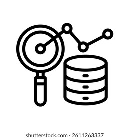 Big Data Analytics Line Vector Illustration On White Background.