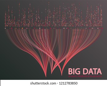 Big data analytics methods and visualization concept vector design. 0 and 1 binary code matrix data visualization. Digital analytics statistical information of big number curves abstract matrix.