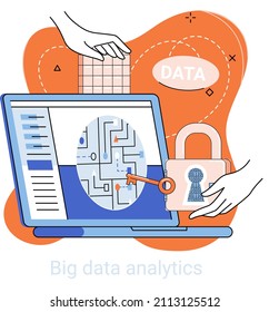 Big data analytics. Process of analyzing large and complex data sources to identify trends customer behavior metaphor and market preferences to make more effective business decisions, data exploration