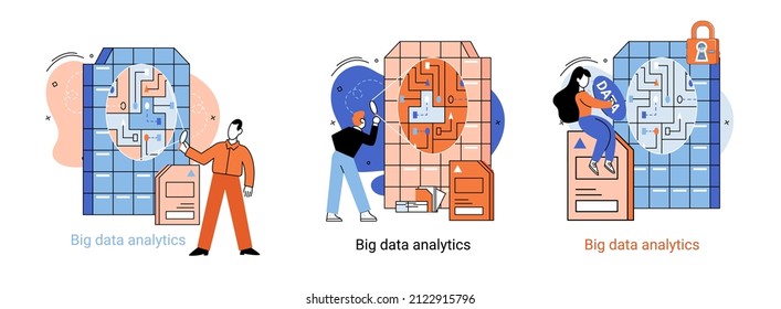 Big data analytics. Process of analyzing large and complex data sources to identify trends customer behavior metaphor and market preferences to make more effective business decisions, data exploration