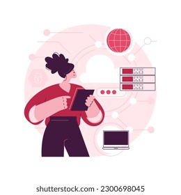 Big data architecture abstract concept vector illustration. Database architecture, information storage infrastructure, big data engineering, management, software development abstract metaphor.