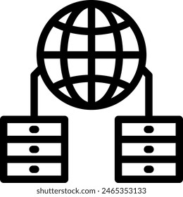Big data artificial intelligence icon with black outline style. technology, network, digital, science, data, business, internet. Vector Illustration