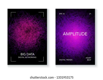 Big Data Artificial Intelligence Vector Background. Noise Cyber Space Online Education Future Layout. Screen Set Big Data Techno Music Poster. Virtual Reality Polygonal Neon Electric Cover.
