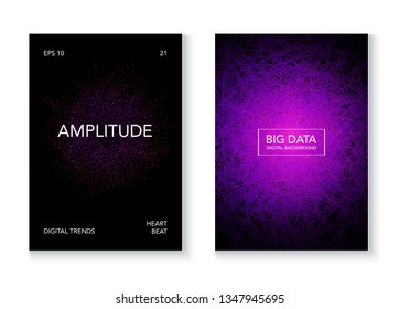 Big Data Artificial Intelligence Vector Background. Virtual Reality Futuristic Neon Fractal Cover. Media Set Big Data Techno Music Poster. Binary Cyber Space Online Education Future Design.