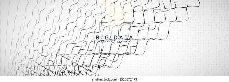 Big data background. Digital technology abstract concept. Artificial intelligence and deep learning. Tech visual for industry template. Fractal big data background.
