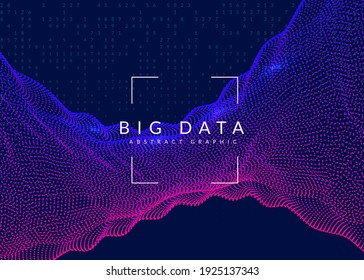 Big data background. Digital technology abstract concept. Artificial intelligence and deep learning. Tech visual for computing template. Geometric big data background.