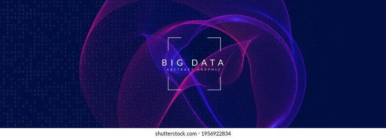 Big data background. Digital technology abstract concept. Artificial intelligence and deep learning. Tech visual for software template. Colorful big data background.