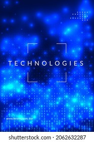 Big data background. Digital technology abstract concept. Artificial intelligence and deep learning. Tech visual for networking template. Wavy big data background.