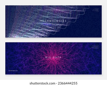 Big data background. Digital technology abstract concept. Artificial intelligence and deep learning. Tech visual for network template. Geometric big data background.