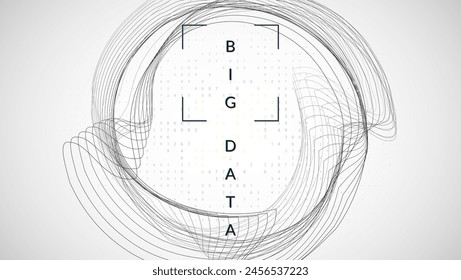 Big Data Background. Innovative science, futuristic intelligence. Network banner for computing design. Visualization of particles with financial value. Ai Background.