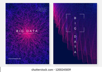 Big data background. Technology for visualization, artificial intelligence, deep learning and quantum computing. Design template for database concept. Geometric big data backdrop.