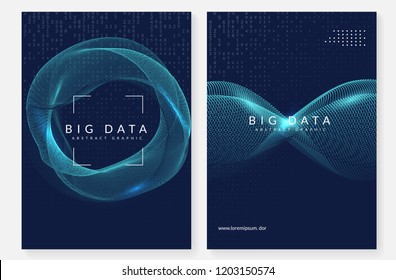 Big data background. Technology for visualization, artificial intelligence, deep learning and quantum computing. Design template for intelligence concept. Vector big data backdrop.