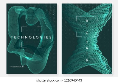 Big data background. Technology for visualization, artificial intelligence, deep learning and quantum computing. Design template for screen concept. Modern big data backdrop.