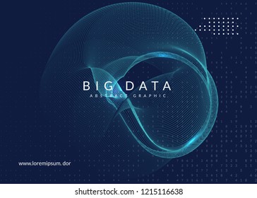 Big data background. Technology for visualization, artificial intelligence, deep learning and quantum computing. Design template for energy concept. Digital big data backdrop.