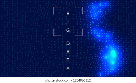 Big data background. Technology for visualization, artificial intelligence, deep learning and quantum computing. Design template for intelligence concept. Cyber big data backdrop.