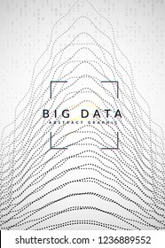 Big data background. Technology for visualization, artificial intelligence, deep learning and quantum computing. Design template for interface concept. Geometric big data backdrop.