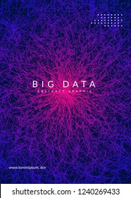 Big data background. Technology for visualization, artificial intelligence, deep learning and quantum computing. Design template for communication concept. Cyber big data backdrop.