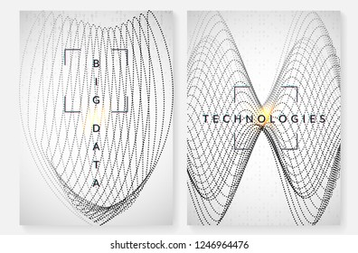 Big data background. Technology for visualization, artificial intelligence, deep learning and quantum computing. Design template for cloud concept. Modern big data backdrop.