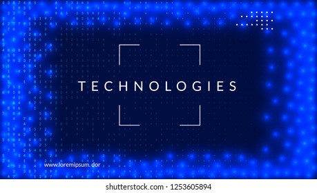 Big data background. Technology for visualization, artificial intelligence, deep learning and quantum computing. Design template for network concept. Modern big data backdrop.