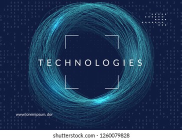 Big data background. Technology for visualization, artificial intelligence, deep learning and quantum computing. Design template for software concept. Digital big data backdrop.