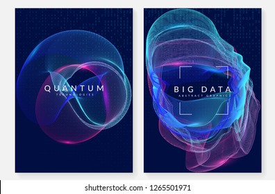 Big data background. Technology for visualization, artificial intelligence, deep learning and quantum computing. Design template for communication concept. Abstract big data backdrop.