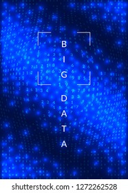 Big data background. Technology for visualization, artificial intelligence, deep learning and quantum computing. Design template for screen concept. Futuristic big data backdrop.