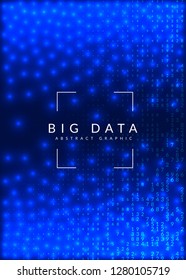 Big data background. Technology for visualization, artificial intelligence, deep learning and quantum computing. Design template for database concept. Abstract big data backdrop.