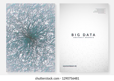 Big data background. Technology for visualization, artificial intelligence, deep learning and quantum computing. Design template for system concept. Geometric big data backdrop.