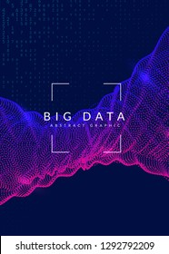 Big data background. Technology for visualization, artificial intelligence, deep learning and quantum computing. Design template for server concept. Cyber big data backdrop.