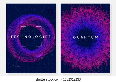 Big data background. Technology for visualization, artificial intelligence, deep learning and quantum computing. Design template for communication concept. Abstract big data backdrop.