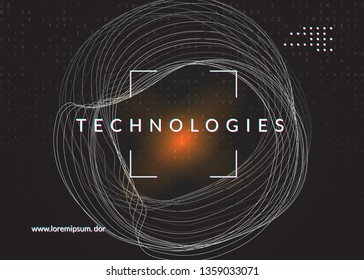 Big data background. Technology for visualization, artificial intelligence, deep learning and quantum computing. Design template for cloud concept. Digital big data backdrop.